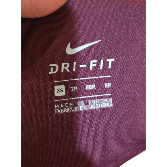 Nike Medalist Women Burgundy Dri-FIT Running Athletic Shirt XS Short Sleeve - Picture 4 of 6
